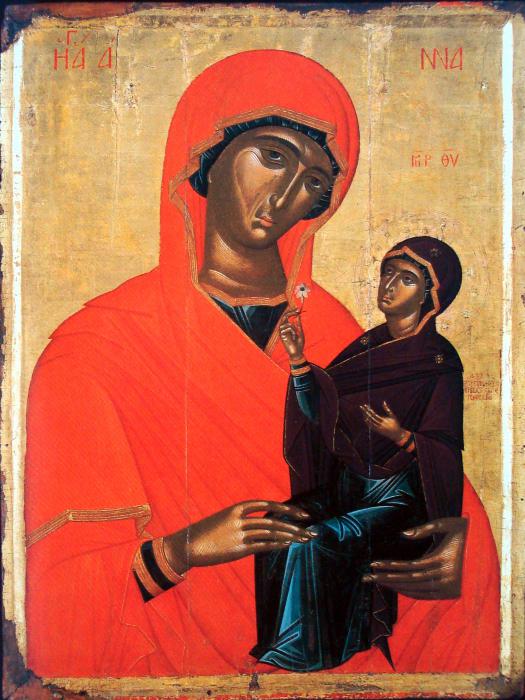 upbringing of the icon of the Mother of God