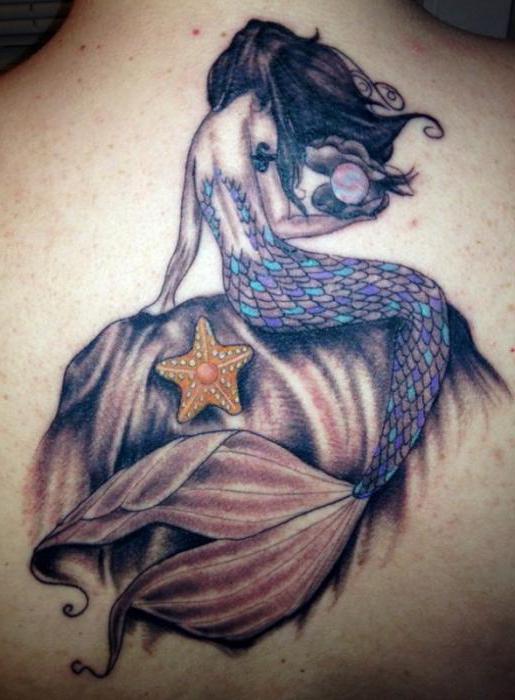 sketch of a tattoo mermaid